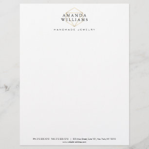 Chic Faux Gold Schmuckdesigner mit Edelsteinen Briefkopf