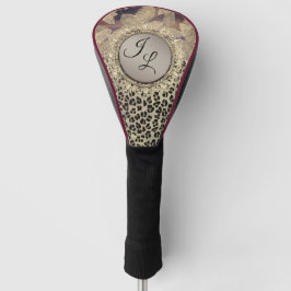 Chic Feathers mit Leopard Print Monogram Golf Headcover