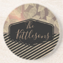 Chic Feathers mit Monogram-Familie aus goldenen St