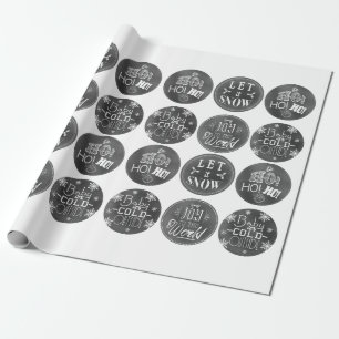 Chic Festive Chalkboard Design Geschenkpapier