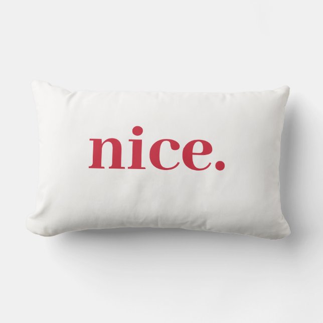 "Chic Festivity: 'Nice' Modern Christmas Throw Pil Lendenkissen (Vorderseite)