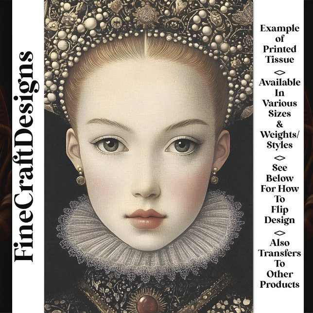 Chic Fiction Königin Princess Frau BG6 Dekoupage Seidenpapier (Von Creator hochgeladen)