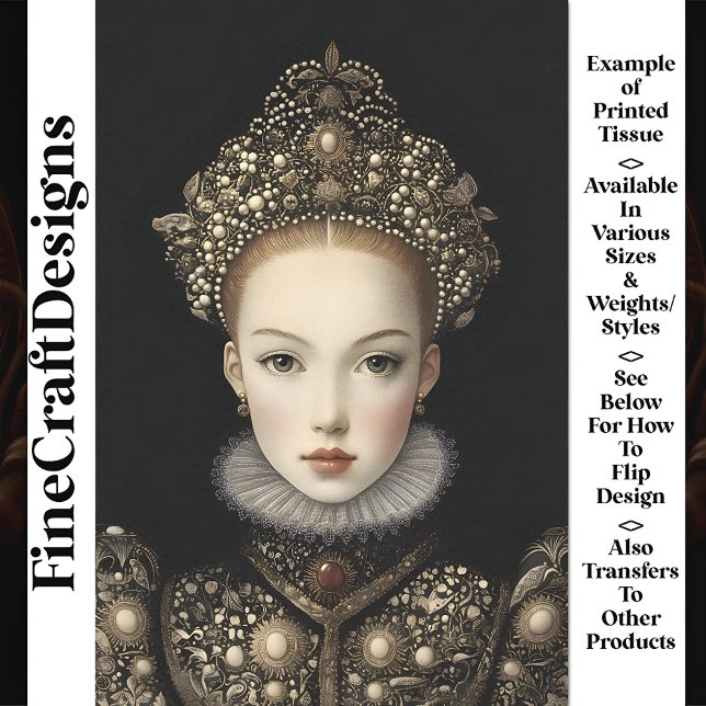 Chic Fiction Königin Prinzessin Frau BG5 Decoupage Seidenpapier (Von Creator hochgeladen)