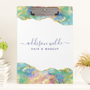 Chic Fire Opal Rainbow Gemstone Business Klemmbrett