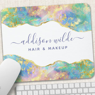 Chic Fire Opal Rainbow Gemstone Mouse Pad Mousepad