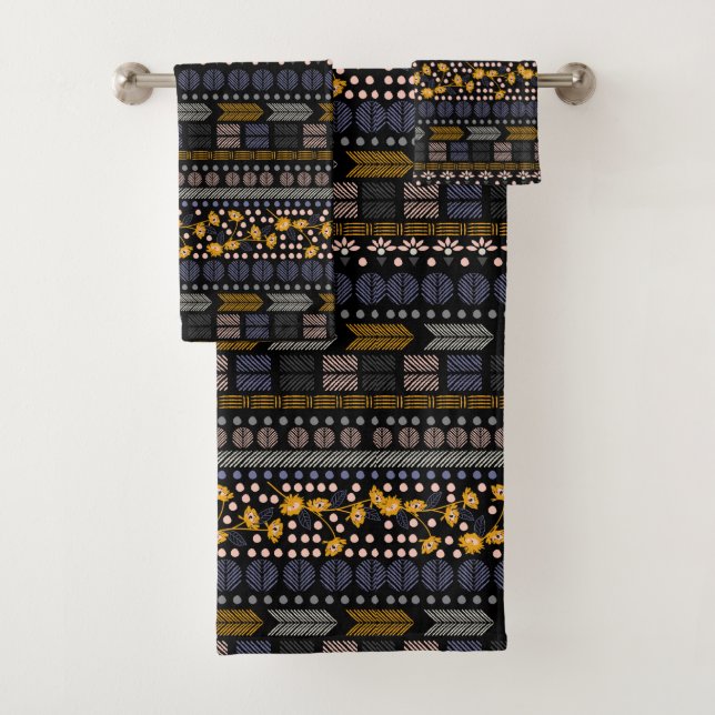 Chic Floral Art Deco | VINTAG Badhandtuch Set (Insitu)