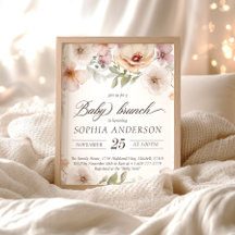 Chic Floral Baby in Bloom Watercolor Baby Brunch