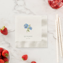 Chic Floral Blue Hydrangea Cocktailveranstaltung H Serviette