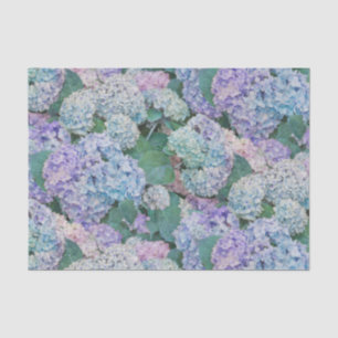 Chic Floral Blue Lila Hydrangea Decoupage Seidenpapier