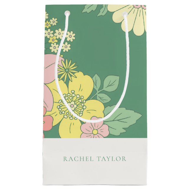 Chic Floral Boho Kleine Geschenktüte (Vorderseite)