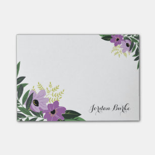 Chic Floral Border Monogram Post-it Klebezettel