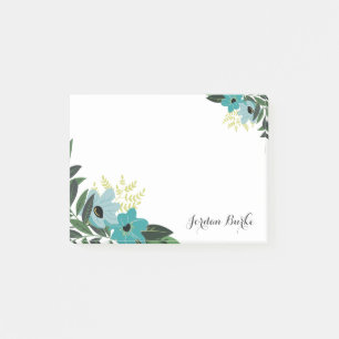 Chic Floral Border Monogram Post-it Klebezettel