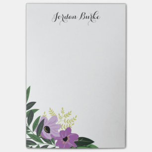 Chic Floral Border Monogram Post-it Klebezettel