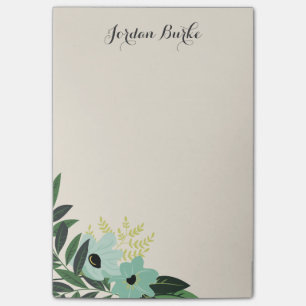Chic Floral Border Monogram Post-it Klebezettel