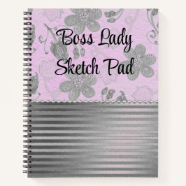 Chic Floral Boss Lady Sketch Notizbuch