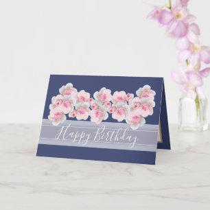 Chic Floral Bouquet Pink Rose Bud Blume Geburtstag Karte