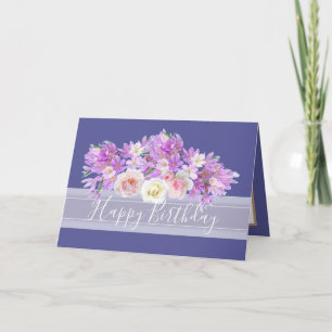 Chic Floral Bouquet Rose & Crocus Blume Geburtstag Karte
