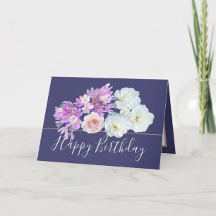 Chic Floral Bouquet Rose & Crocus Blume Geburtstag Karte