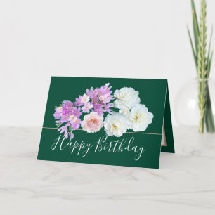 Chic Floral Bouquet Rose & Crocus Blume Geburtstag Karte