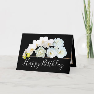 Chic Floral Bouquet Rose & Orchid Blume Geburtstag Karte