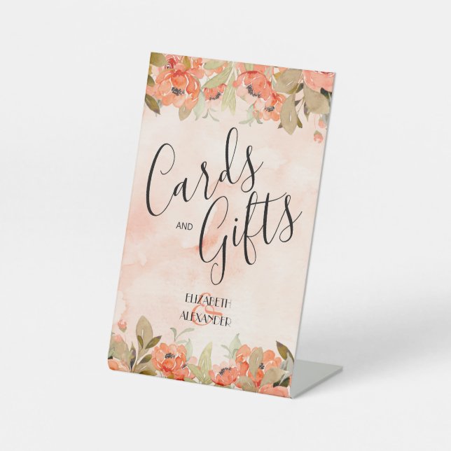 Chic Floral Brautparty Cards and Gifts Sockelschild (Vorderseite)