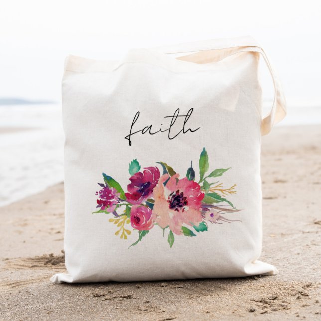 Chic Floral Bridesmaid Personalisiert-4 Tragetasche (Von Creator hochgeladen)