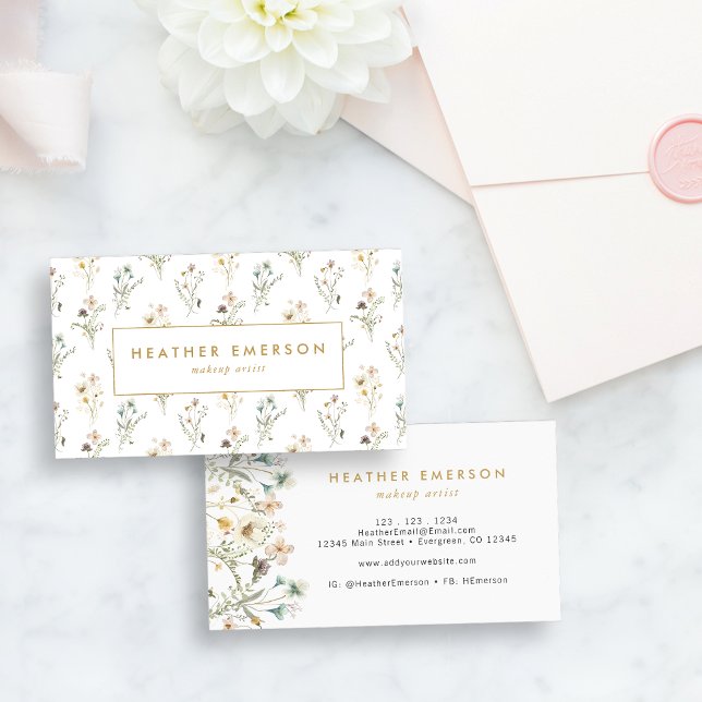 Chic Floral Business Card Visitenkarte (Von Creator hochgeladen)