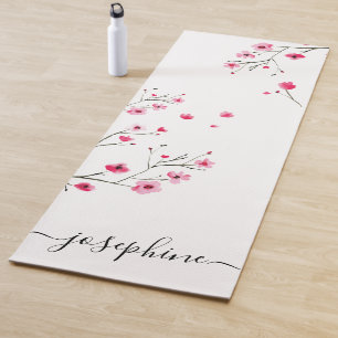 Chic floral Cherry Blossom Name Skript Yogamatte