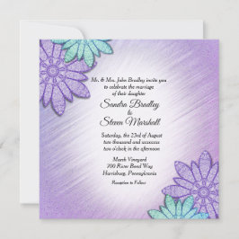 Chic Floral Color Combo Wedding Einladung