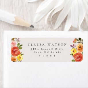 Chic Floral Coordinated Return Address Label