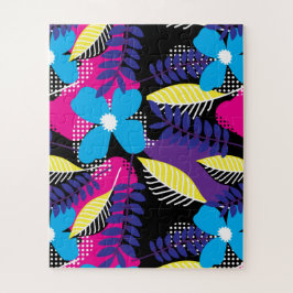 Chic Floral & Dot Muster mit Blätter Puzzle