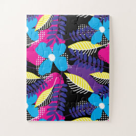 Chic Floral & Dot Muster mit Blätter Puzzle