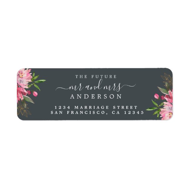 Chic Floral Future Mr. Wedding Rücksendeadresse (Vorne)