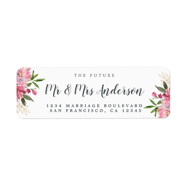 Chic Floral Future Mr. Wedding Rücksendeadresse (Vorne)