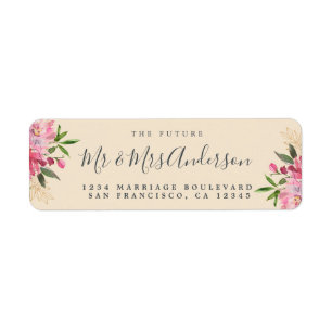 Chic Floral Future Mr. Wedding Rücksendeadresse