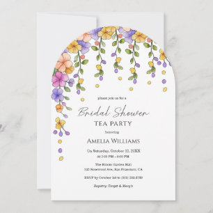 Chic Floral Garden Bridal Party Einladung