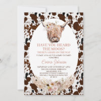Chic Floral Highland Kuh Cowhide Babydusche