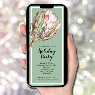 Chic Floral Holiday Weihnachten Party Einladung