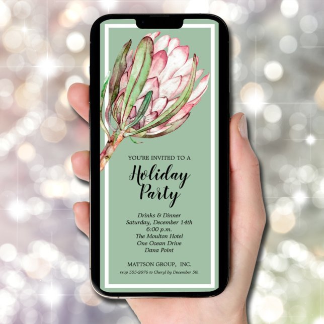 Chic Floral Holiday Weihnachten Party Einladung (Chic Floral Holiday Christmas Party Invitations - INSTANT DOWNLOAD and/or PRINTED)