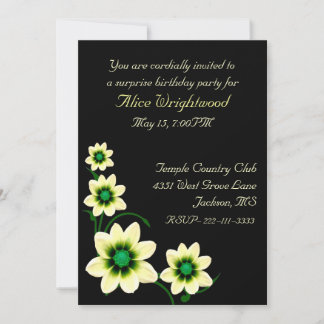 Chic Floral Ladys Geburtstag Einladung