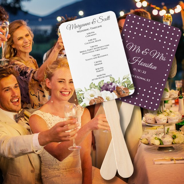 Chic Floral Lila Polka Dot Hochzeit im Herbst Prog Fächer (Von Creator hochgeladen)