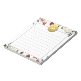 Chic Floral Monogram Post It NotePad Notizblock