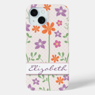 Chic Floral Muster Design Monogram Case-Mate iPhone Hülle