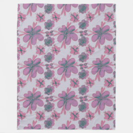 Chic Floral Pattern Fleecedecke
