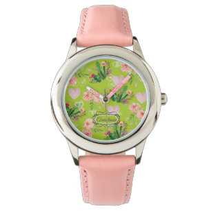 Chic Floral Personalisiert Cactus Armbanduhr