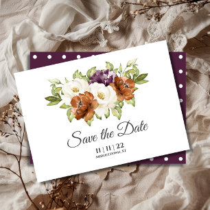 Chic Floral Polka Dot Hochzeit im Herbst Save the Date