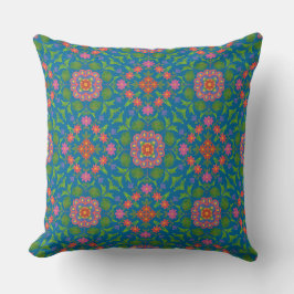 Chic Floral Rangoli, Deep Blue Pillow oder Cushion Kissen