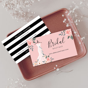 Chic Floral Rose Hochzeitskleid Bridal Boutique Visitenkarte
