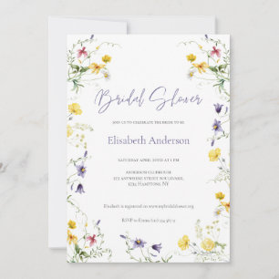 Chic Floral Spring Calligraphy Brautparty Einladung