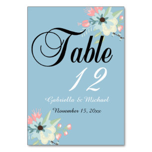 Chic Floral Tischnummer